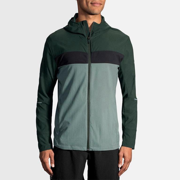 Brooks Canopy Jaquetas De Corrida Homem Verdes (57928YXKE)